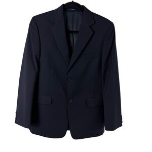 Lord & Taylor Boys Navy Blue Wool Blend All Season 2-Button Blazer Jacket 18R